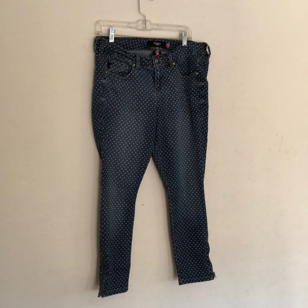 COPY - Torrid Polka Dot Ankle zip jeggings